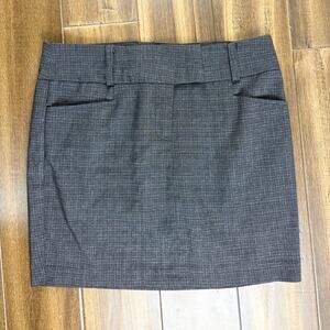 XOXO Charcoal Checkered Mini Skirt size 7/8, Belt Loops, Y2K Fitted Pockets Gray
